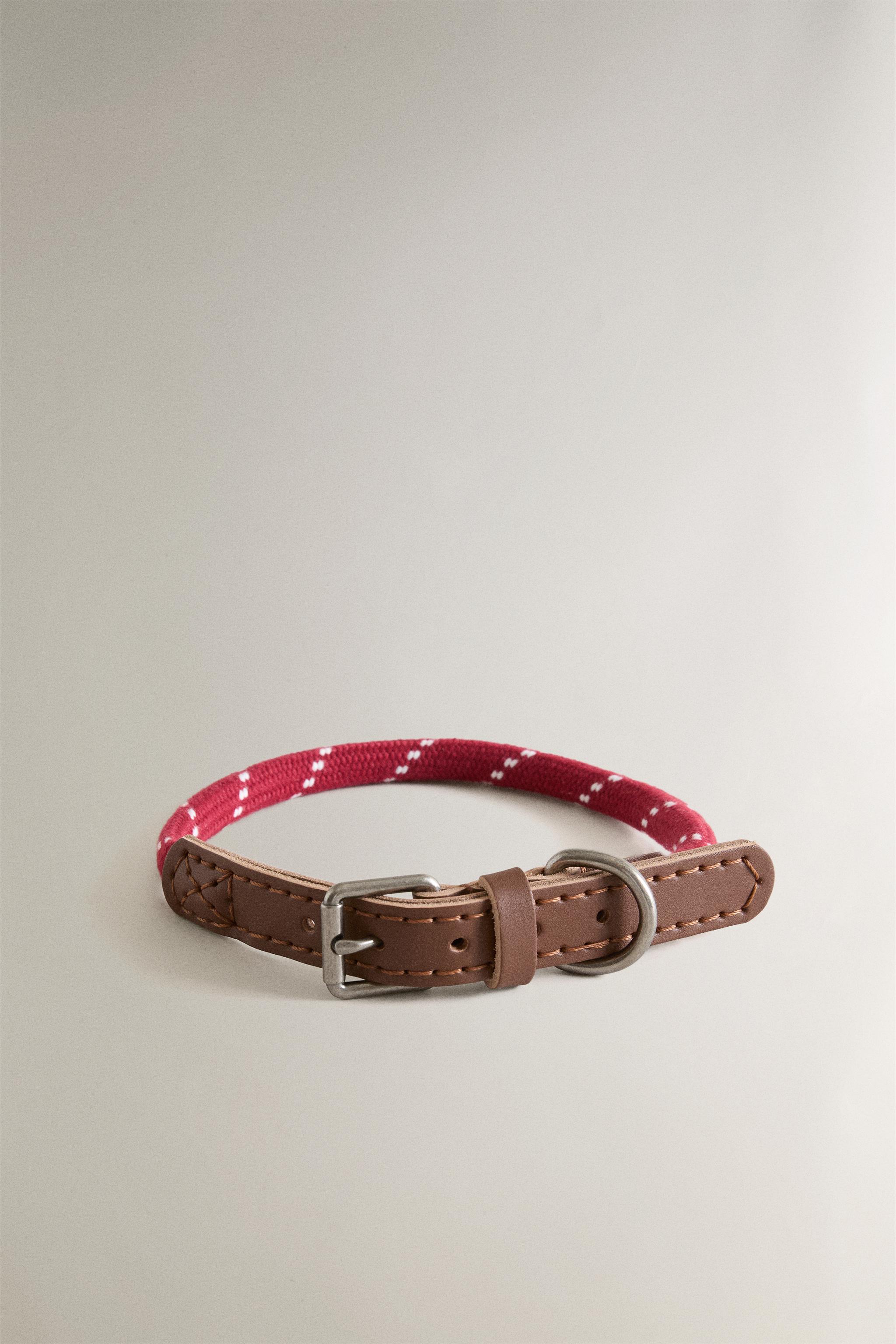 COLLIER CUIR ET CORDE ANIMAUX DE COMPAGNIE